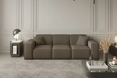 Produktbild von Sofa Designersofa CELES 3-Sitzer in Stoff Opera Velvet Taupe