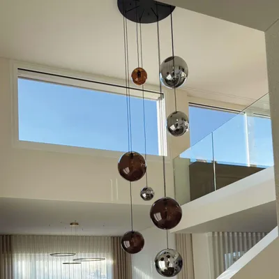Zdjęcie produktu dla s.luce Orb szklana kula lampa galeryjna 5m zawieszenie lampa galeryjna lampa wisząca czarna/przezroczysta Ø 40cm okrągła