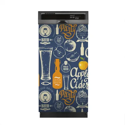 Produktbild von Aufkleber sticker 45x80 cm Dekorative folie Spülmaschine - Bier Apfelwein und Apfel