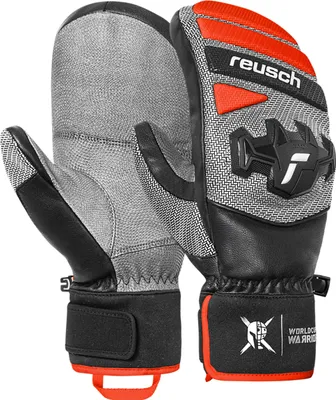 Produktbild von Reusch Fäustlinge Worldcup Warrior Team Mitten mit winddichter und atmungsaktiver Funktion 7588 blck/silver/fluo red 9