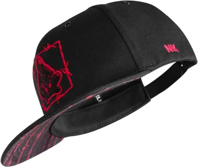Produktbild von Schwarze Snapback-Baseballkappe mit Stacheldrahtmotiv, verstellbar und in Einheitsgröße