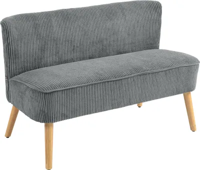 Produktbild von 2-Sitzer Polstersofa, Holz, Samtartiges Polyester, Schaumstoff, 117 x 56,5 x 77 cm, Grau