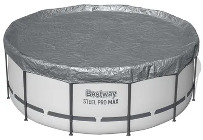Produktbild von Bestway 58949, Pool-Sicherheitsabdeckung, Überirdischer Pool, Rund, Grau, Polyethylen, Polypropylen (PP), 3,7 m