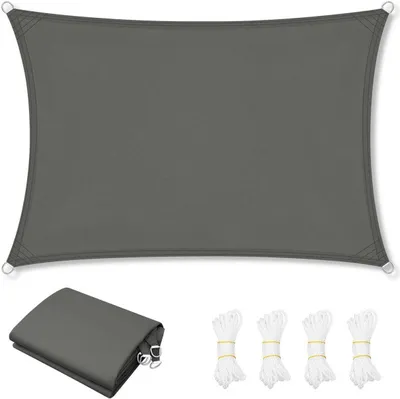 Produktbild von WOLTU Sonnensegel, Sonnenschutz, aus PES, 200 g/m² Polyester, 95% UV Schutz, Dunkelgrau : 2x4 m Größe: 2x4 m