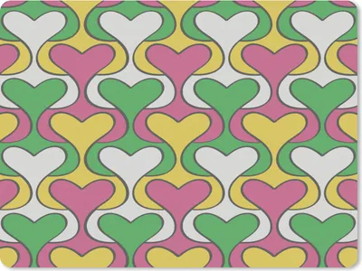 Produktbild von MuchoWow® Mauspad Mousepad Herz - Retro - Muster 40x30 cm - Mousepads - Maus Mat - Pad - Mausunterlage - Anti Rutsch