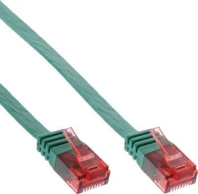 Immagine prodotto di InLine® 71601G Cavo patch piatto, U/UTP, Cat.6, verde, 1m