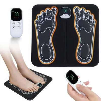 Produktbild von EMS Fußmassagegerät Matte, elektrische Fußmassage mit 10 Modi & 30 Intensitätsstufen, Fernbedienung, USB-C, tragbar für Zuhause & Büro