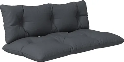 Produktbild von 2 teilige Polsterauflage Gartenmöbelsitzkissen Sitzauflage, wetterbeständig, Knopfheftung, 120 x 60 x 15 cm, Grau