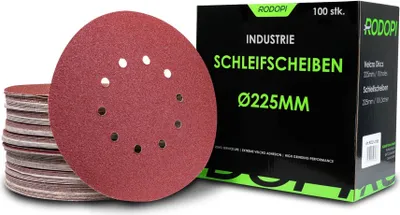 Produktbild von RODOPI 100x Industrie Schleifscheiben Schleifen Ø225mm 10-Loch 120 Körnungen