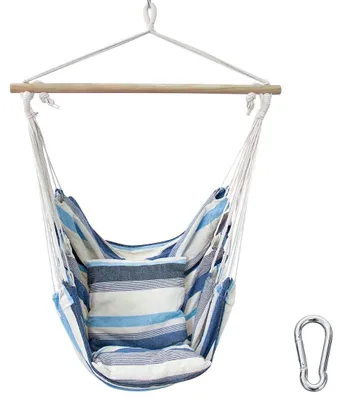 Immagine prodotto di Sedia sospesa - 240 kg - 2 cuscini - 130 x 100 cm - Verde o blu