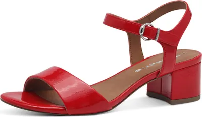 Produktbild von Tamaris Damen Sandalette Sandale Metallic Lack Blockabsatz 1-28249-42, Größe:40 EU, Farbe:Rot