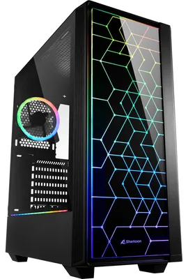 Zdjęcie produktu dla Sharkoon Gehäuse RGB   LIT   100    ATX       1xGlas schwarz