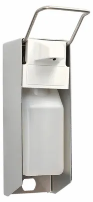Produktbild von 1x Wandspender 24,2 x 8,3 x 15,5 cm Aluminium 500 ml Kurzarmhebel + Leerflasche