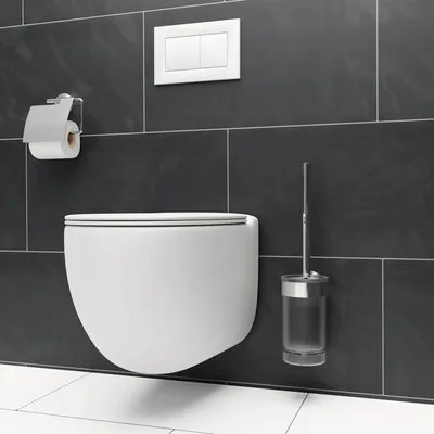 Produktbild von REIKA WC-Bürstengarnitur SAKU WC-Bürstenkopf aus Silikon chrom glänzend
