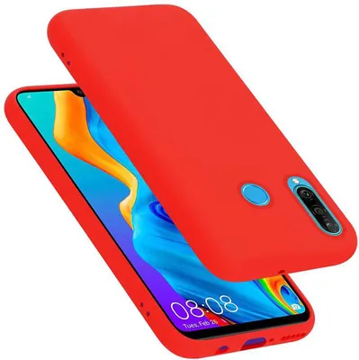 Produktbild von Cadorabo Schutzhülle für Huawei P30 LITE Hülle in Rot Handyhülle Case Cover TPU Etui