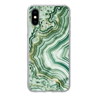 Produktbild von MuchoWow® Handyhülle Schutzhülle Hülle für iPhone X Natursteine - Grün - Gesteine und Mineralien Silikon Softcase Handy Hülle - Handyhülle