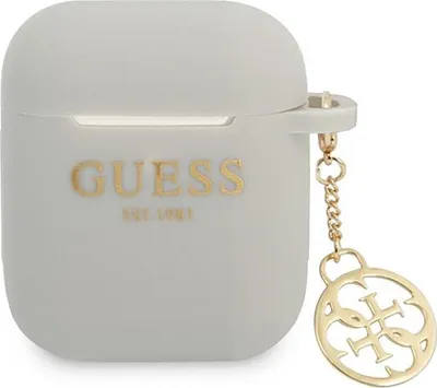 Produktbild von Guess Gua2Lsc4Eg Airpods-Abdeckung Grau/Grauer Silikon-Charm 4G-Kollektion