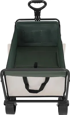 Immagine prodotto di Carrello pieghevole – Carrello di trasporto – Capacità di carico: 115 kg – Ruote extra larghe con freno – Maniglia regolabile – Ideale per la spiaggia, il campeggio e la spesa