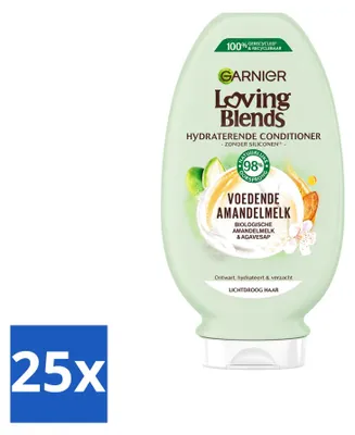 Imagen del producto de 25 unidades de acondicionador nutritivo de leche de almendras Garnier Loving Blends, 250 ml. Paquete económico
