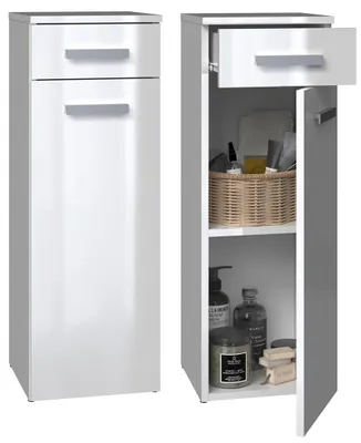 Produktbild von Topeshop NEL V DS BIEL POŁ, Weiß, Frei stehend, 3 Regale, 1 Schublade(n), 1 Tür(en), Partikelbord