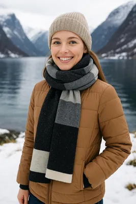 Produktbild von Winterschal Kuschelweich eleganter schwarz-mix, Italy von collezione alessandro