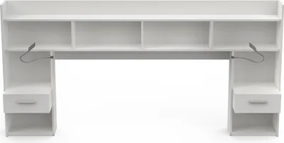 Produktbild von CALICOSY - Kopfteil mit Nachttischen und integrierten LED-Leselampen Weiß B108,5 cm - CHICAGO