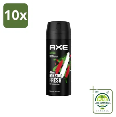Produktbild von 10 x Axe Deodorant Bodyspray Africa - 150 ml - Großpackung - 10 Stücke