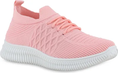 Produktbild von VAN HILL Damen Laufschuhe Sportschuhe Sportliche Strick Profil-Sohle Schuhe 841675, Farbe: Hellpink, Größe: 41