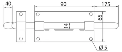 Produktbild von Zasuwa L-300 Riegel mit langem Bolzen, verzinkt