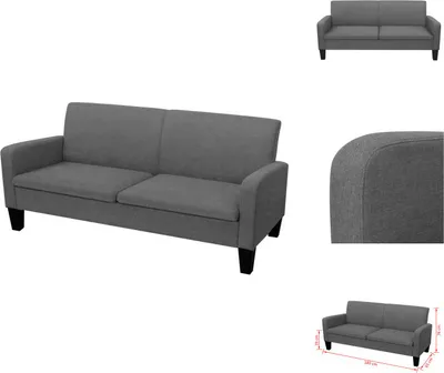 Produktbild von vidaXL 3-Sitzersofa 180 x 65 x 76 cm Dunkelgrau -  Sofas