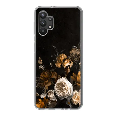 Produktbild von MuchoWow® Handyhülle Schutzhülle Hülle für Samsung Galaxy A32 5G Blume - Gold - Muster Silikon Softcase Handy Hülle - Softcase