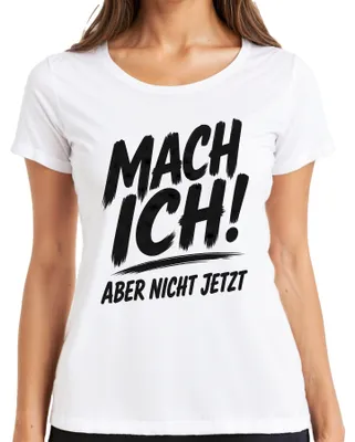 Immagine prodotto di Certo! Ma non adesso. T-shirt da donna, bianca, taglia 3XL, con scritta divertente per persone pigre e sarcastiche