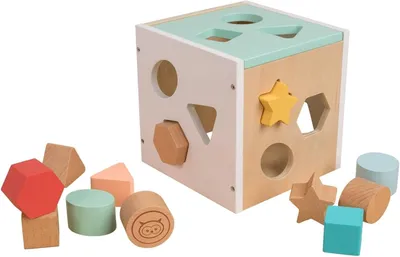 Produktbild von Holz-Sortierwürfel – Montessori-Spielzeug für Babys und Kleinkinder ab 12 Monaten