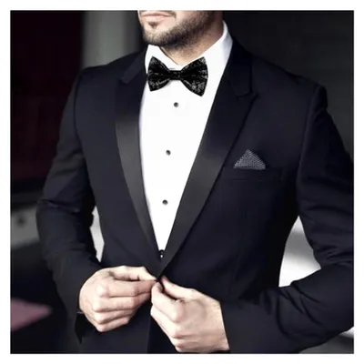 Produktbild von Glitzernde Fliege für Herren, Schwarze Fliege mit Pailletten, Vorgebundene Fliege, Verstellbare Schleife für Karneval, Fasching, Motto-Party, Hochzeit