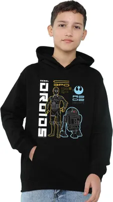 Produktbild von Star Wars - "Rebel Droids" Kapuzenpullover für Kinder TV24451 (152-158) (Marine)