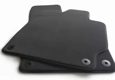 Image de Tapis de sol adaptables à l'Audi TT 8J TTS TTRS Quattro (2006-2014) Qualité d'origine Tapis de sol en velours 2 pièces avant Noir