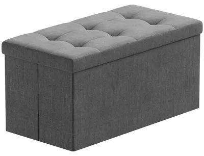 Klappbare Sitzbank mit Stauraum, HDF, dunkelgrau, 76x38x38 cm