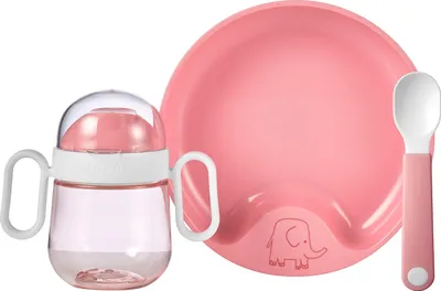 Produktbild von Mepal  Baby 3er Geschirrset Mio  Inklusive auslaufsicherem Trinkbecher, Lernteller & Lernlöffel  Spülmaschinengeeignet & BPA frei  3er Set  Deep pink