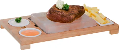 Produktbild von Hot Stone Salz «Olivenboot» - 6-teilig inkl.Salzstein