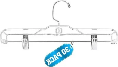 Produktbild von Kleiderbügel mit Klettverschluss - Kleiderbügel Antislip - Kleidung Aufbewahren - Verstellbare Klettverschlüsse - 30 Stück - Transparent
