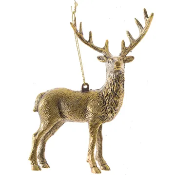 Produktbild von Christbaumschmuck Kunststoff Hirsch 14cm gold