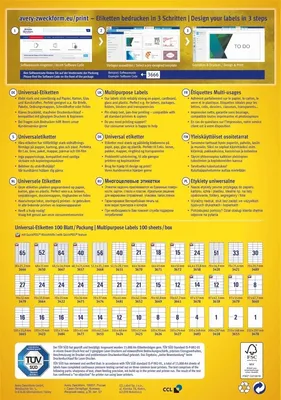 Image de Étiquettes universelles Avery, blanches 105x37mm, 105 x 37
