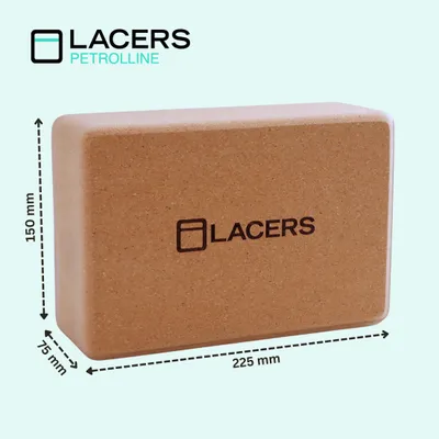 Produktbild von Lacers PetrolLine Yoga Block Kork 1 Stück-Natürlicher Korkblock für Yoga, Pilates, Fitness, Stretching und Meditation-Rutschfest, Stabil & Nachhaltig