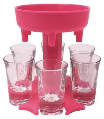Immagine prodotto di Verk 15983 Dosatore di alcol + 6 bicchierini rosa
