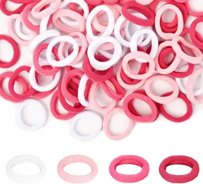 Imagen del producto de Diademas para bebés, 100 unidades, suaves, color rosa, para niñas y bebés