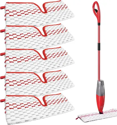 Zdjęcie produktu dla Nakładki do mopa z mikrofibry, 5 sztuk, 40 x 15,5 cm, do wszystkich rodzajów twardych podłóg