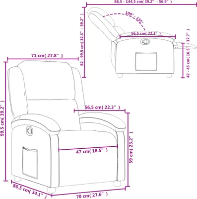 Zdjęcie produktu dla VidaXL 371751, Tkanina, Szary, Pianka, 110 kg, 710 mm, 865 mm