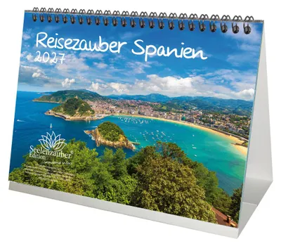 Produktbild von Reisezauber Spanien DIN A5 Tischkalender für 2027 Madrid Urlaub Mediterran - Seelenzauber