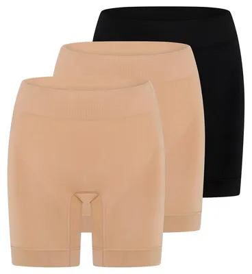 Produktbild von Schiesser 3er Pack Classic Seamless Shaping-Maxi-Longpant Nahtlos für unsichtbaren Look, Bedeckt Po, Bauch und Oberschenkel, Bequemer Bund in Rippenoptik