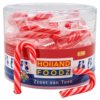 Produktbild von Holland Foodz Zuckerstangen rot-weiß Mini 30er